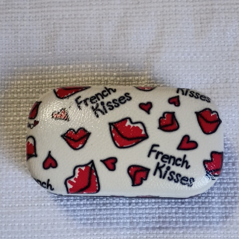 Brighton French Kisses Lip Print Glasses Case - Red and White